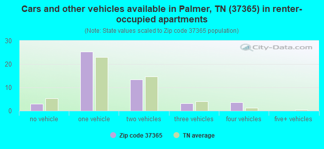 Cars and other vehicles available in Palmer, TN (37365) in renter-occupied apartments