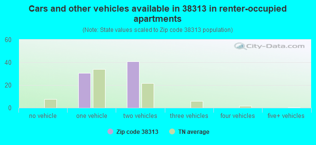 Cars and other vehicles available in 38313 in renter-occupied apartments