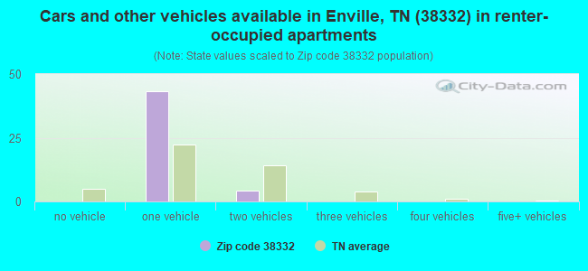 Cars and other vehicles available in Enville, TN (38332) in renter-occupied apartments