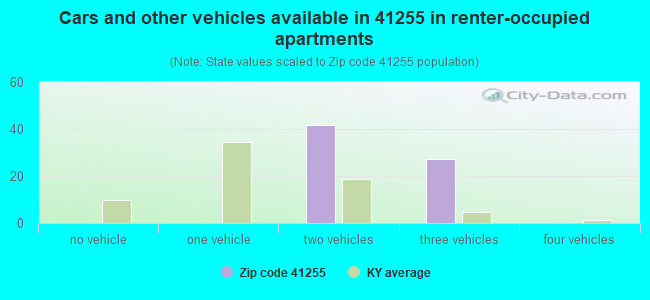 Cars and other vehicles available in 41255 in renter-occupied apartments