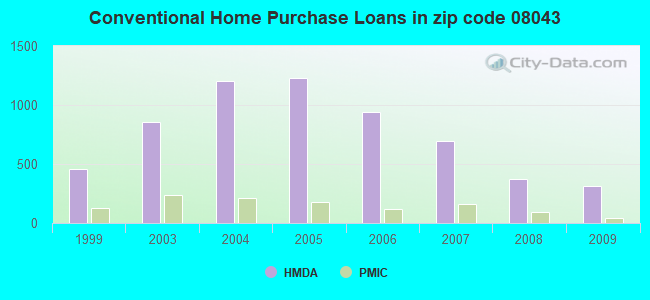 Conventional Home Purchase Loans in zip code 08043