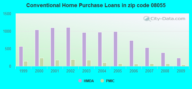 Conventional Home Purchase Loans in zip code 08055