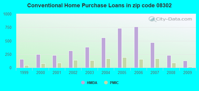 Conventional Home Purchase Loans in zip code 08302