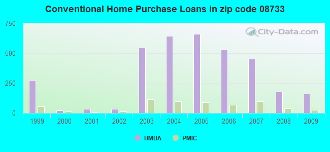 Conventional Home Purchase Loans in zip code 08733