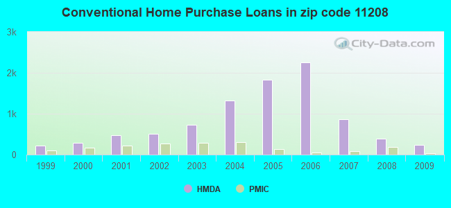 Conventional Home Purchase Loans in zip code 11208