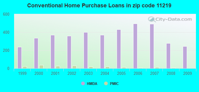 Conventional Home Purchase Loans in zip code 11219