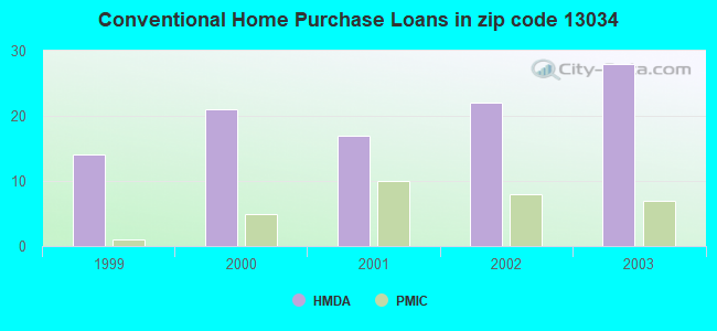 Conventional Home Purchase Loans in zip code 13034