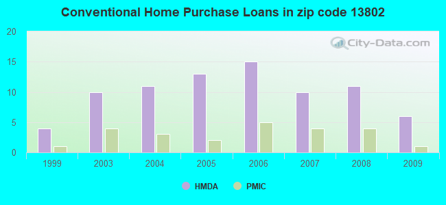Conventional Home Purchase Loans in zip code 13802