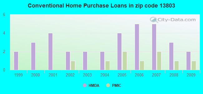 Conventional Home Purchase Loans in zip code 13803