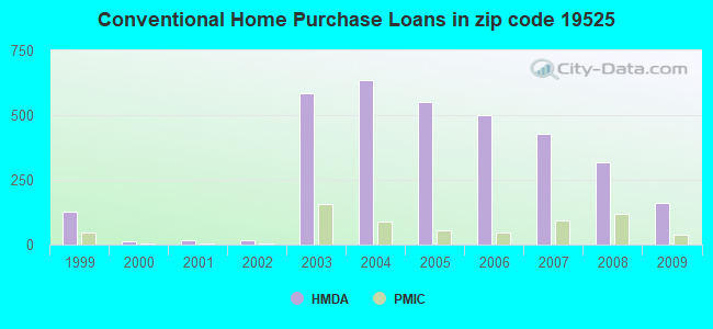 Conventional Home Purchase Loans in zip code 19525