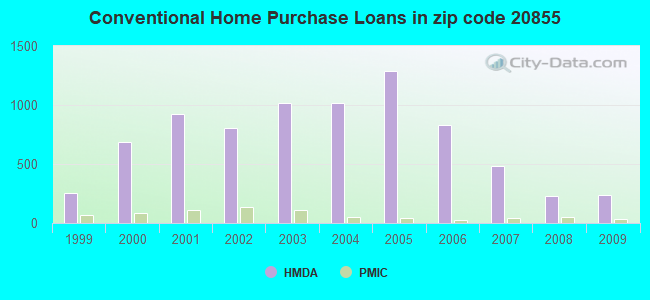 Conventional Home Purchase Loans in zip code 20855