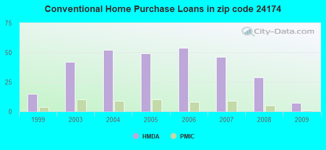 Conventional Home Purchase Loans in zip code 24174
