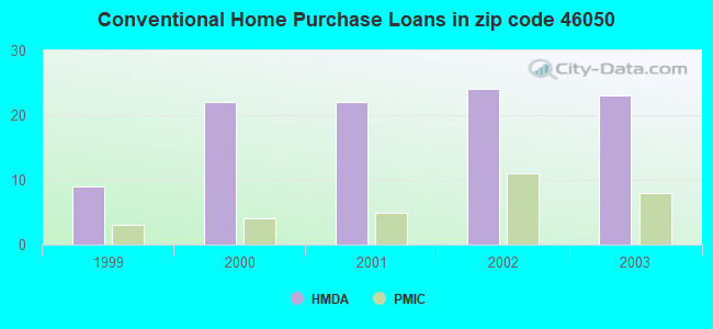 Conventional Home Purchase Loans in zip code 46050