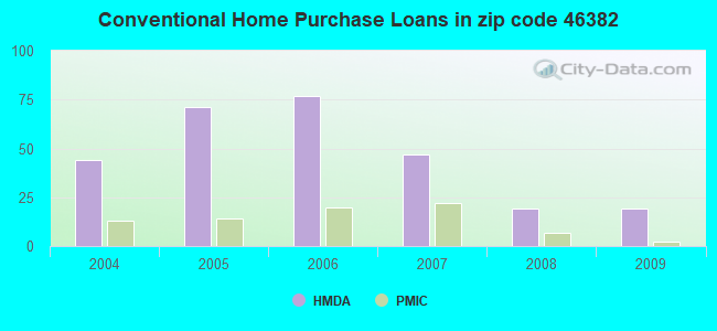 Conventional Home Purchase Loans in zip code 46382