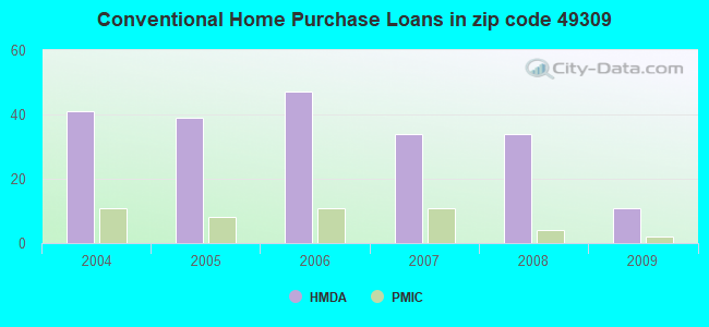 Conventional Home Purchase Loans in zip code 49309