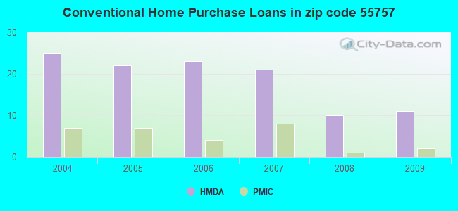 Conventional Home Purchase Loans in zip code 55757