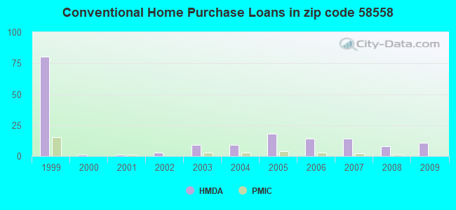 Conventional Home Purchase Loans in zip code 58558