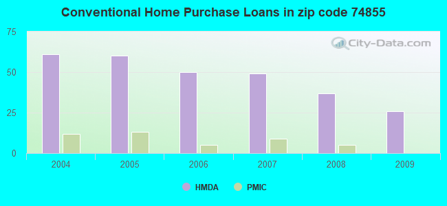 Conventional Home Purchase Loans in zip code 74855