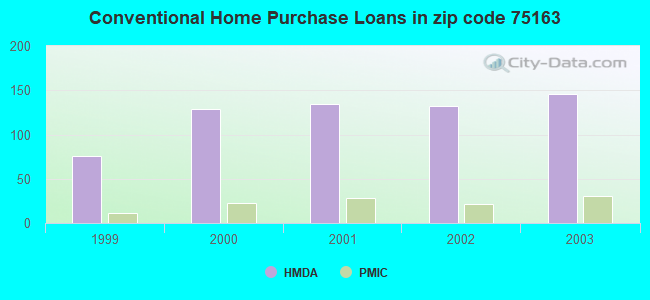 Conventional Home Purchase Loans in zip code 75163