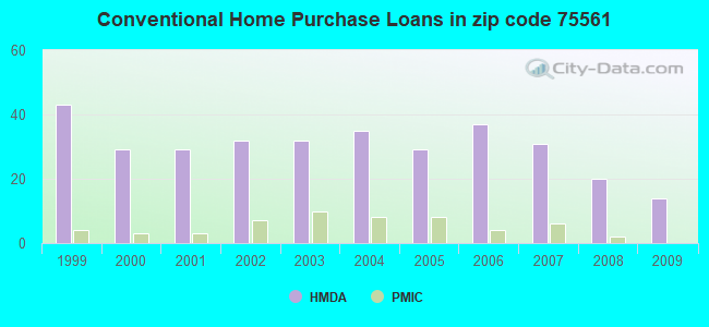 Conventional Home Purchase Loans in zip code 75561