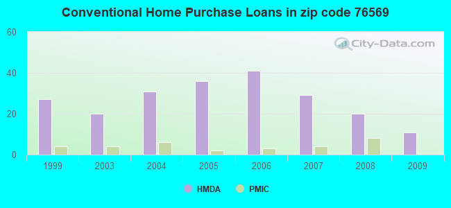 Conventional Home Purchase Loans in zip code 76569