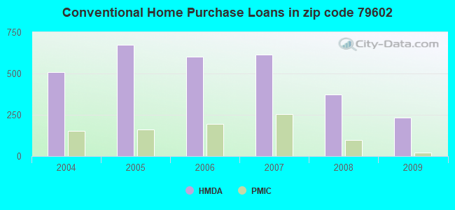Conventional Home Purchase Loans in zip code 79602