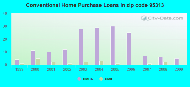 Conventional Home Purchase Loans in zip code 95313