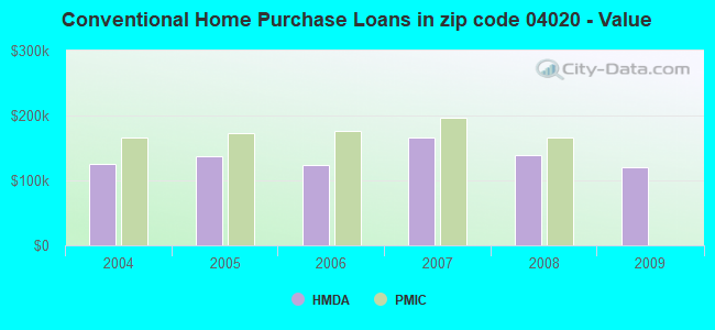 Conventional Home Purchase Loans in zip code 04020 - Value