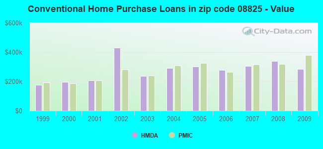Conventional Home Purchase Loans in zip code 08825 - Value