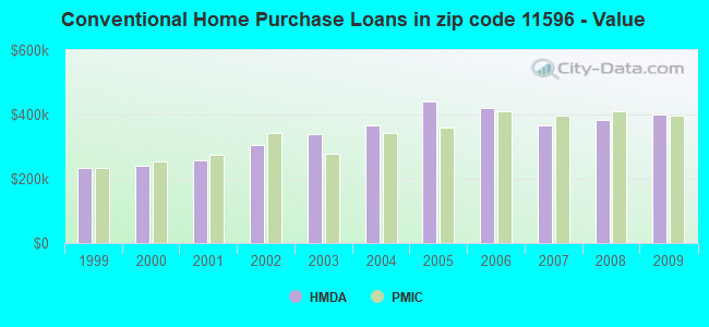 Conventional Home Purchase Loans in zip code 11596 - Value