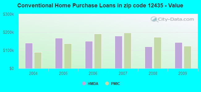 Conventional Home Purchase Loans in zip code 12435 - Value