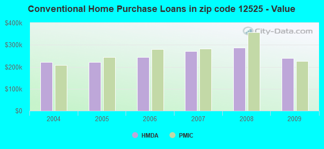 Conventional Home Purchase Loans in zip code 12525 - Value