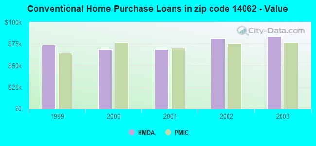 Conventional Home Purchase Loans in zip code 14062 - Value