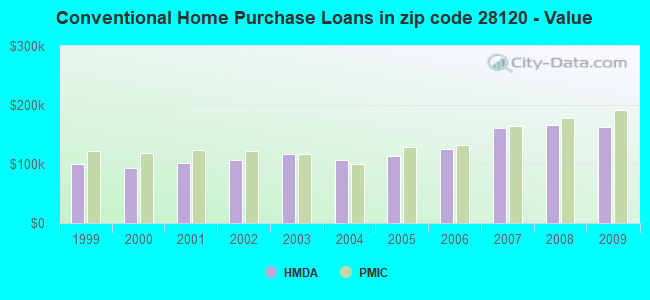 Conventional Home Purchase Loans in zip code 28120 - Value