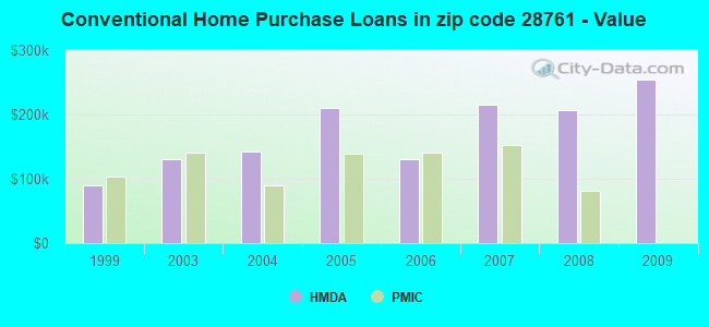 Conventional Home Purchase Loans in zip code 28761 - Value