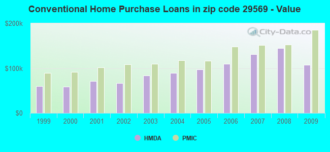Conventional Home Purchase Loans in zip code 29569 - Value