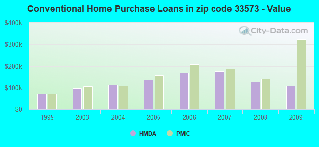Conventional Home Purchase Loans in zip code 33573 - Value