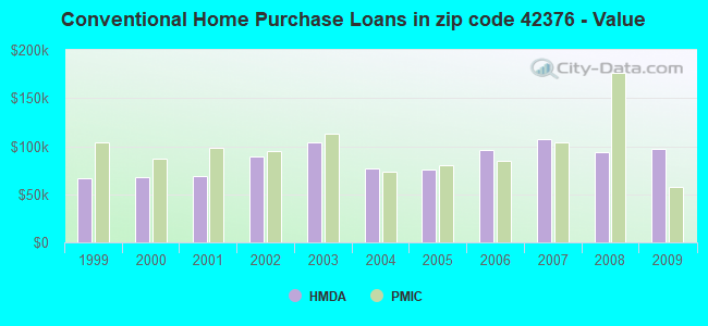 Conventional Home Purchase Loans in zip code 42376 - Value