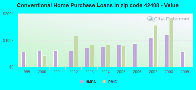 Conventional Home Purchase Loans in zip code 42408 - Value