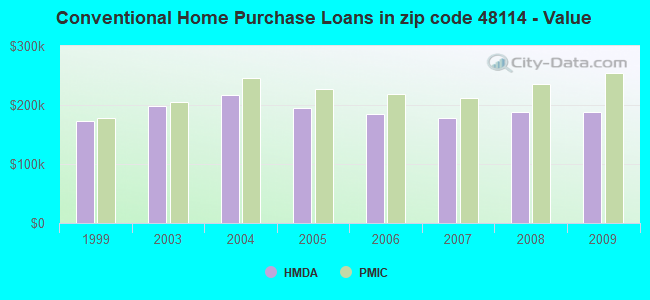 Conventional Home Purchase Loans in zip code 48114 - Value