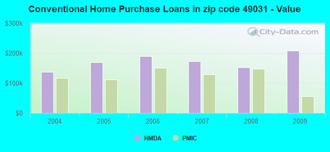 Conventional Home Purchase Loans in zip code 49031 - Value