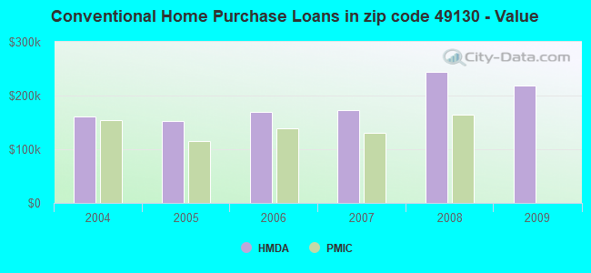 Conventional Home Purchase Loans in zip code 49130 - Value