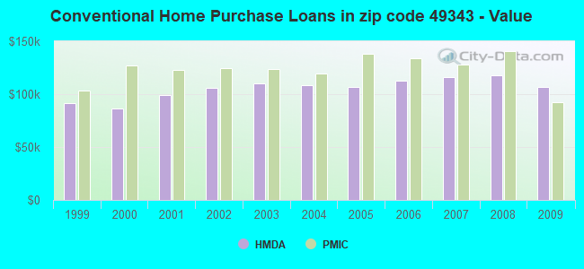 Conventional Home Purchase Loans in zip code 49343 - Value