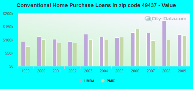 Conventional Home Purchase Loans in zip code 49437 - Value