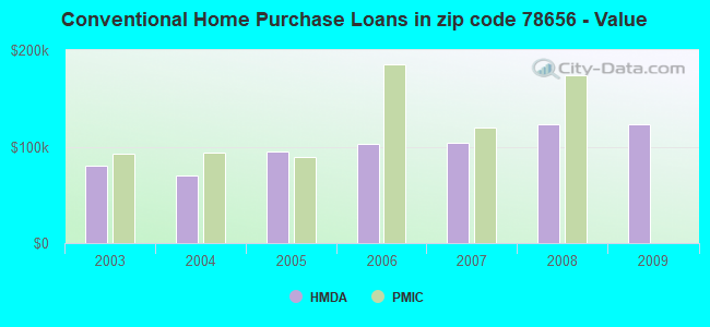 Conventional Home Purchase Loans in zip code 78656 - Value