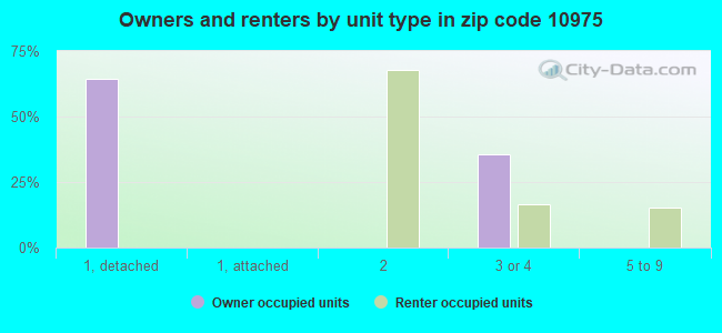 Owners and renters by unit type in zip code 10975