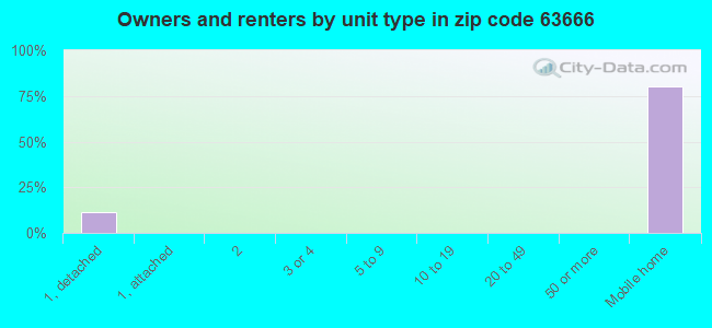 Owners and renters by unit type in zip code 63666
