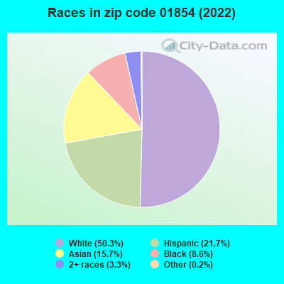 Races in zip code 01854 (2019)