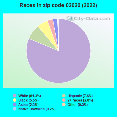 Races in zip code 02026 (2019)