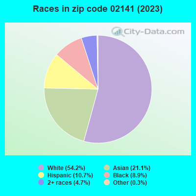 Races in zip code 02141 (2022)